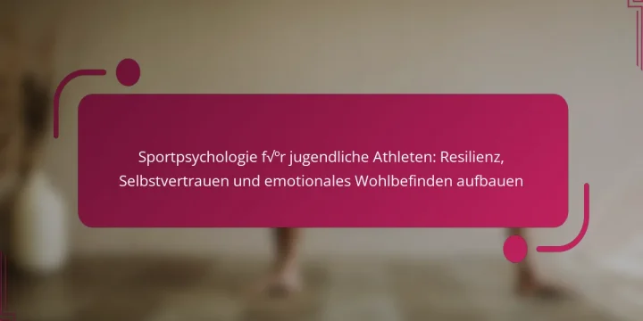 Sportpsychologie für jugendliche Athleten: Resilienz, Selbstvertrauen und emotionales Wohlbefinden aufbauen