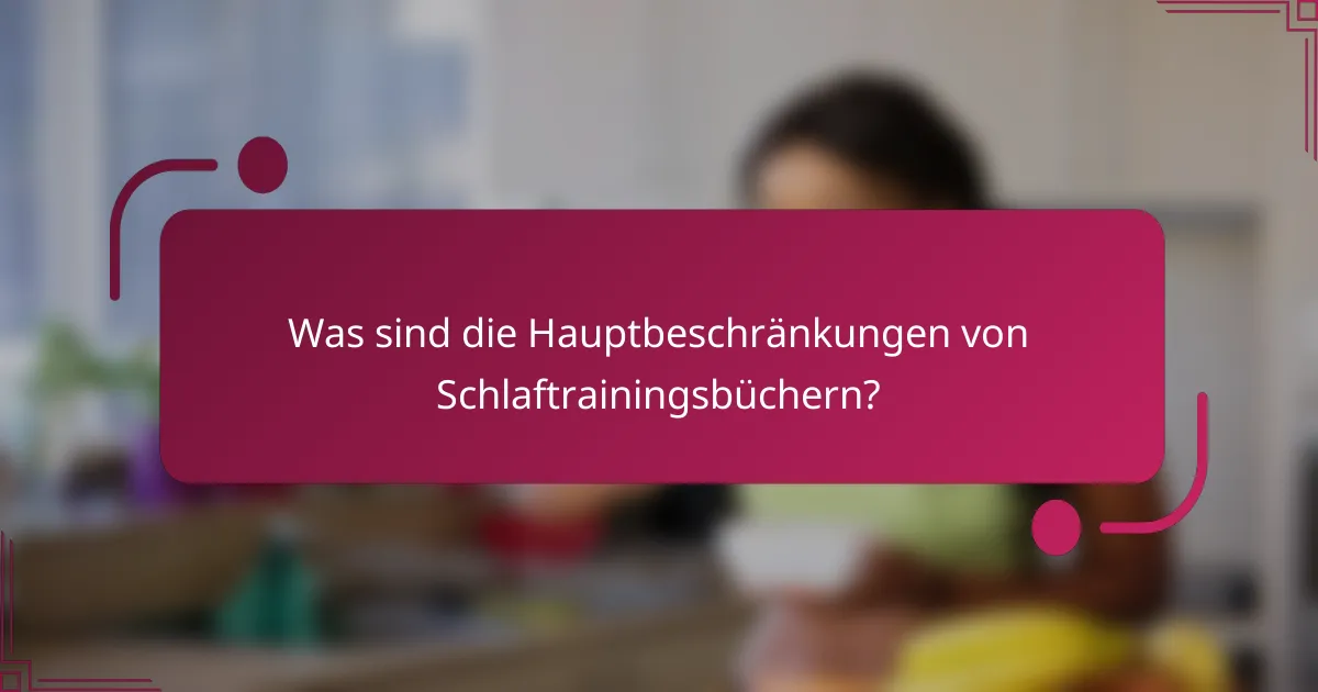 Was sind die Hauptbeschränkungen von Schlaftrainingsbüchern?