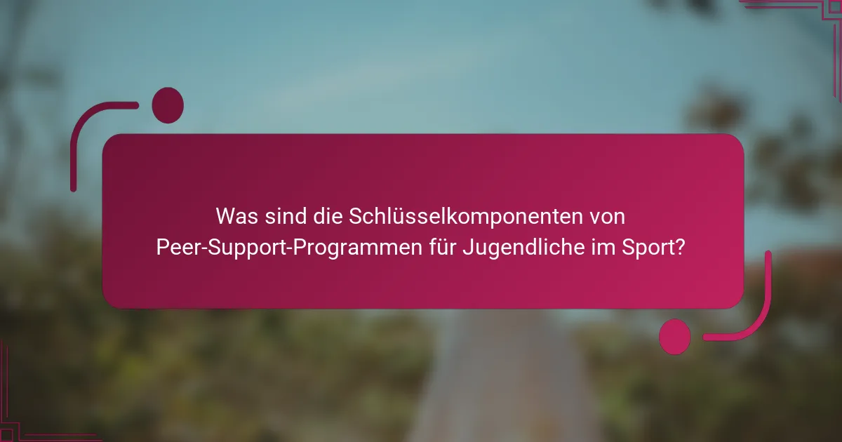 Was sind die Schlüsselkomponenten von Peer-Support-Programmen für Jugendliche im Sport?