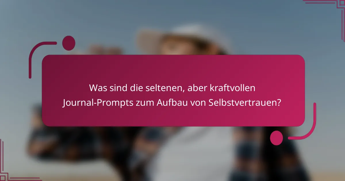 Was sind die seltenen, aber kraftvollen Journal-Prompts zum Aufbau von Selbstvertrauen?