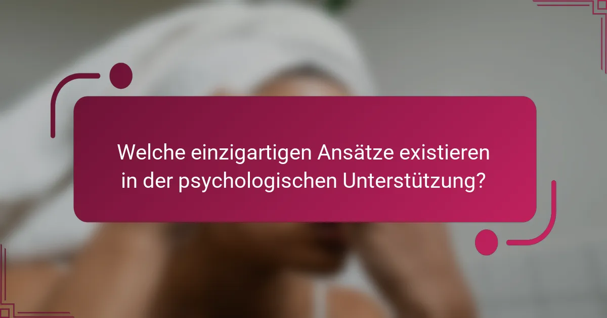Welche einzigartigen Ansätze existieren in der psychologischen Unterstützung?