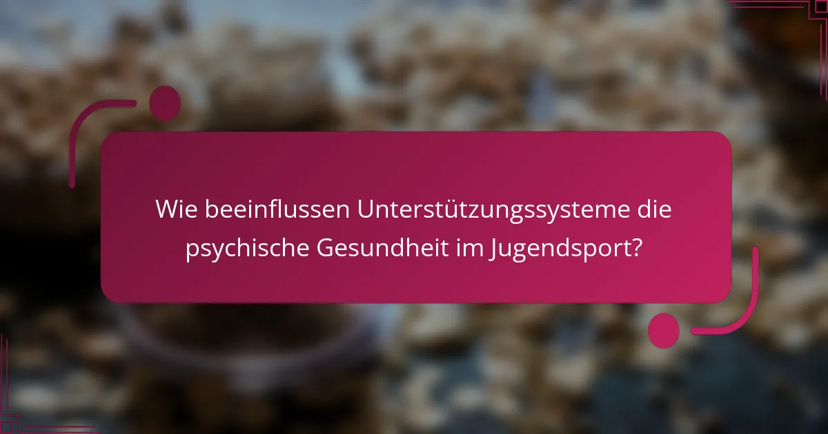 Wie beeinflussen Unterstützungssysteme die psychische Gesundheit im Jugendsport?
